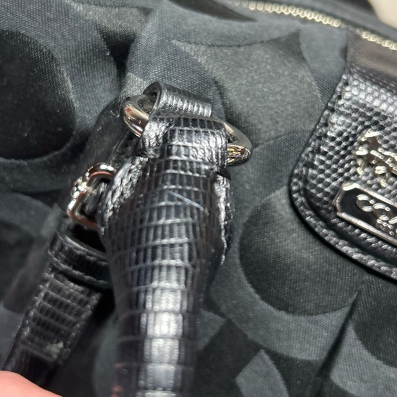 Coach Signature Madison Satchel Crossbody Purse Black Monogram *NO HANG TAG - Picture 6 of 10